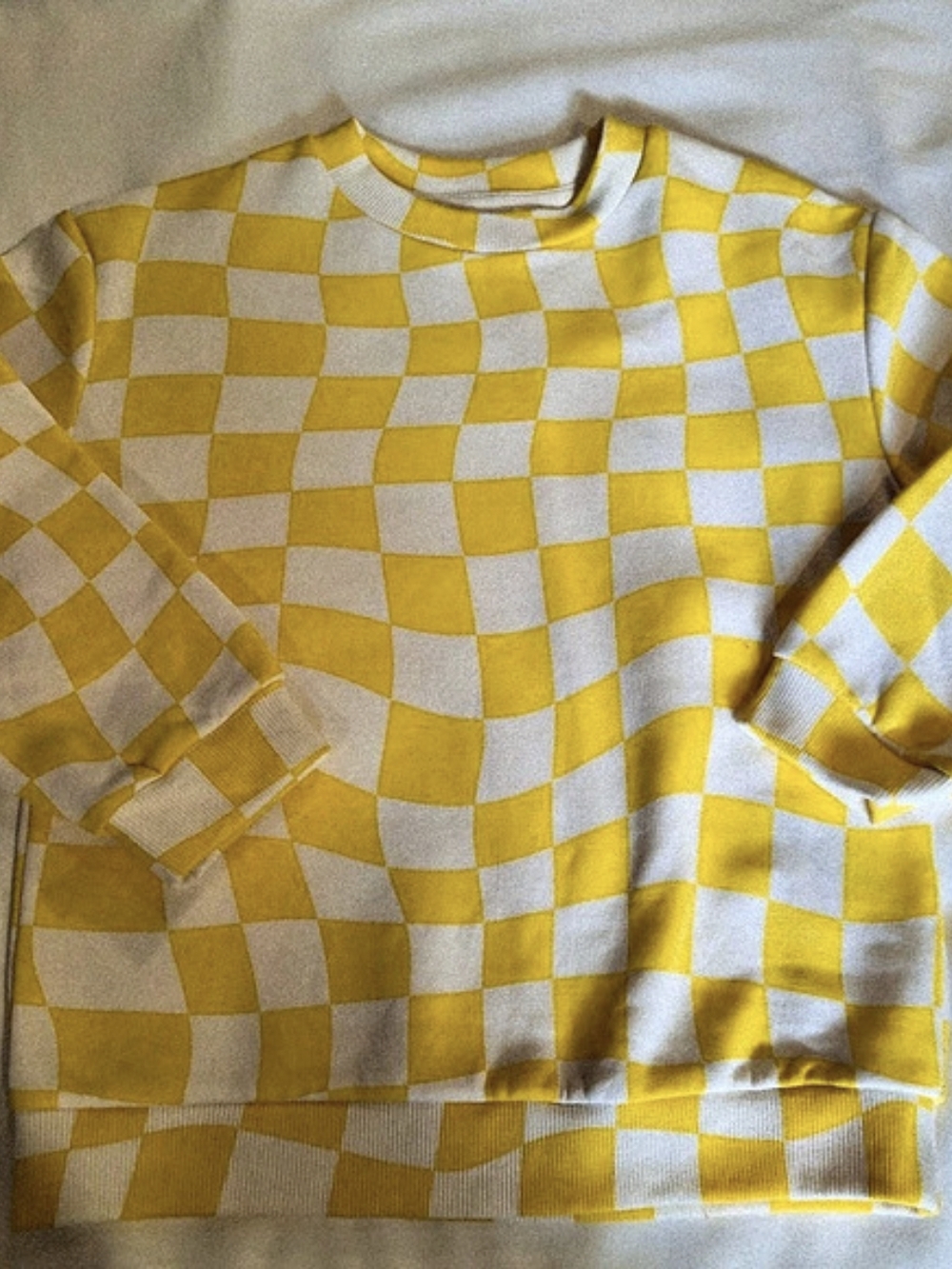 H&M Girls 5T Yellow & White Checkered Sweater